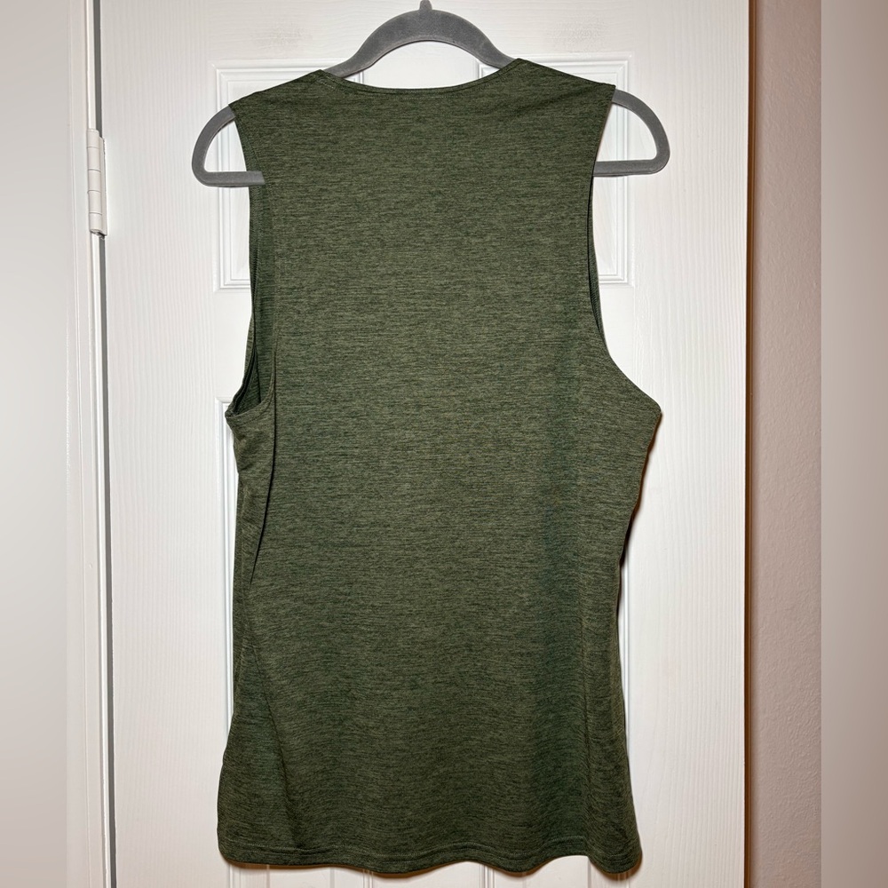 Gymshark Arrival Slim Marl Tank Men’s Medium Olive Green Sleeveless - Picture 4 of 8